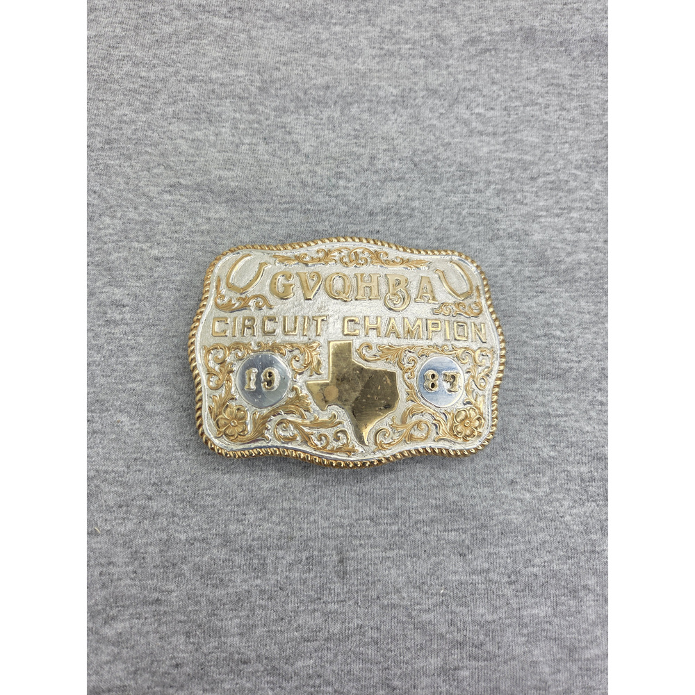 Crumrine 1987 GVQHBA Texas Quarter Horse Circuit Champion Belt Buckle